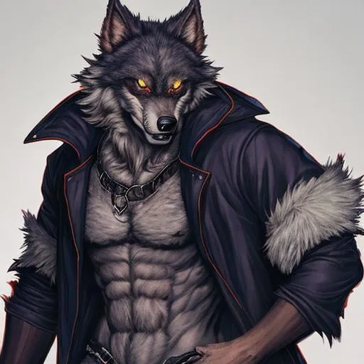 werewolf wearing an oversized jacket