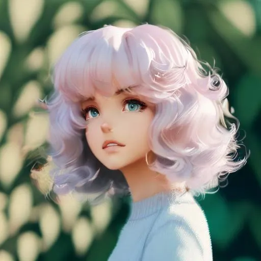 Prompt: Cute sad anime girl toy, curly hair, standing character, soft smooth lighting, soft pastel colors, skottie young, 3d blender render, polycount, modular constructivism, physically based rendering, square image