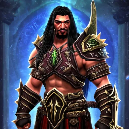 Prompt: Roman Reigns as world of warcraft character