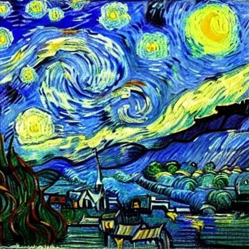 Prompt: Van Gogh style sea