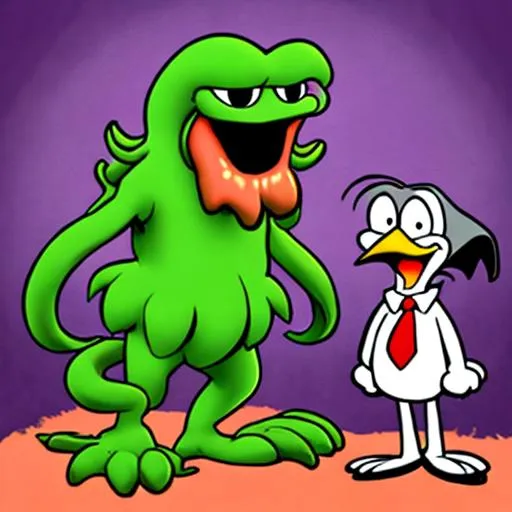 Prompt: Looney toons with Cthulhu 