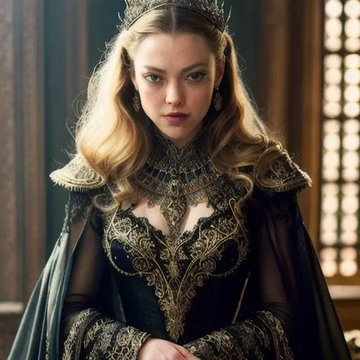 Prompt: amanda seyfried,  dark fantasy, intricate, highly-detailed, elegant, dramatic lighting, gorgeous face, lifelike, photorealistic face, long luxurious lace gown, digital painting, artstation, illustration, concept art, smooth, sharp focus, art by Jude Palencar, Luis Royo, John Collier and Albert Aublet and Krenz Cushart and Artem Demura and Alphonse Mucha