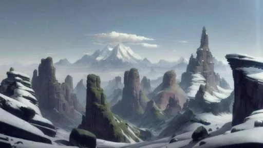 Prompt: The flat buttes forest Caves of Khndzoresk under the sharp mountain snow peaks.  green forests. Green jungle. Sharp snow peaks above flat pillers. Looking downward, view from summit, very wide shot. 

Hyperdetailed digital matte painting By John Constable, Bruce Pennington, James Gurney, Thomas Cole, Ralph McQuarrie. Epic scope, grand scale, thin trees in centered valley, grassy trees, rainforest surounded by mountains. Panoramic shot. Deep valley. Distant mountains. Close mountains. Butte Rainforest surounded by mountain peaks. Lush trees in the distance, hoodoos,