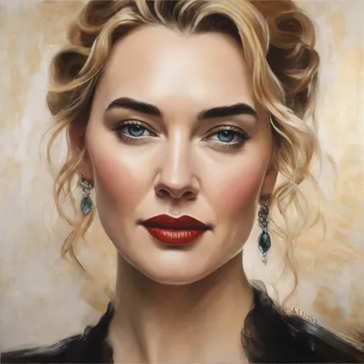 Prompt: kate winslet + scarlett johannson = portrait painting of a woman from caraval