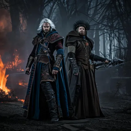 Prompt: Amazingly 30 year old male fire wizard, Warhammer, Elden Ring, Dark Arts, Bloodborne, The Witcher, full body portrait, sharp lens, professional photography, 70mm lens, love detail, good quality, unreal engine 5, wallpaper, colorful, highly detailed, 8k, soft light, photo realistic, detailed matte painting, deep color, fantastical, intricate detail, splash screen, complementary colors, fantasy concept art, 8k resolution trending on Artstation Unreal Engine 5
