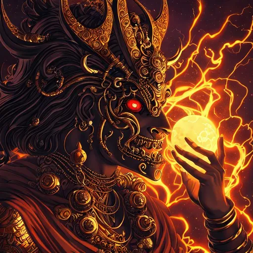 Prompt: Phobos- a deity god or entity associated with fear and panic of dread and terror, horror vibes, dark,  detailed, inspired by eiichiro oda, oda, inspired by one piece anime, 4k
