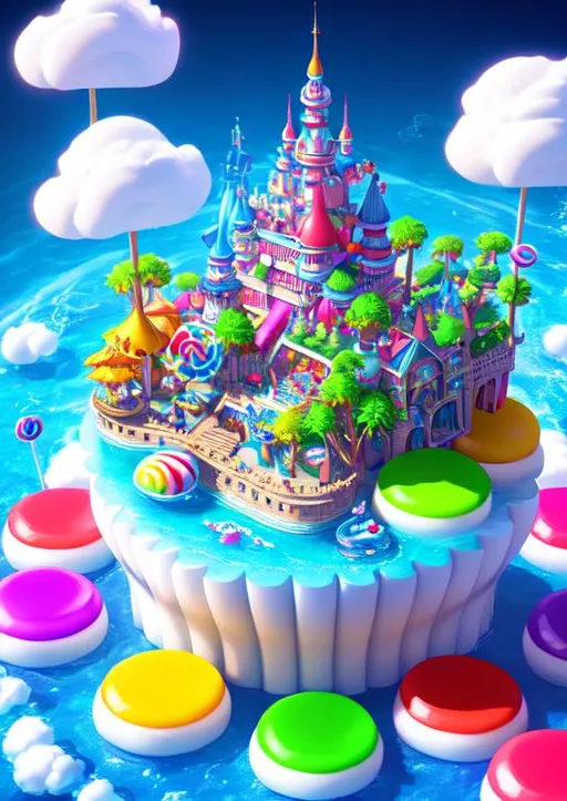 Prompt: 70 mm lens, cinematic shot, centered, award winning CGI, perfect angle,

{isometric island full of sweets and cakes (lollipop, whipped cream), middle of the ocean, celebration, fantasy, surreal, epic fantasy, dreamland}, children dream,

(Detailed, finest detailed, ultra detailed, intricate),

vibrant color, volumetric lighting, dynamic lighting, depth of field, hard shadow, reflection, sharp focus,

photography, digital imaging, trending on artstation, 3D renders, unreal engine, HD, UHD, 64K, 128K, masterpiece, professional work.