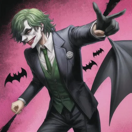 Prompt: Joker fighting batman