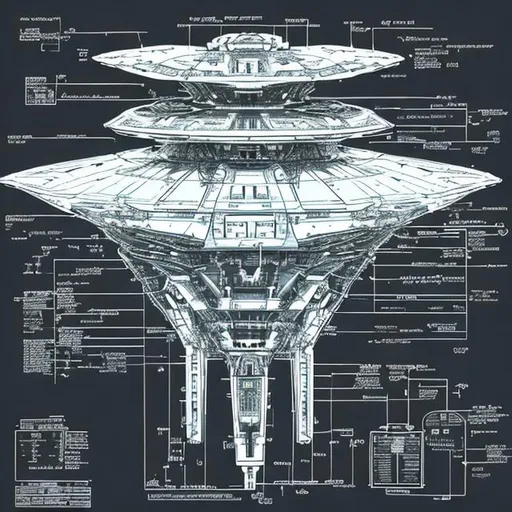 Prompt: what alien spaceship schematics look like 