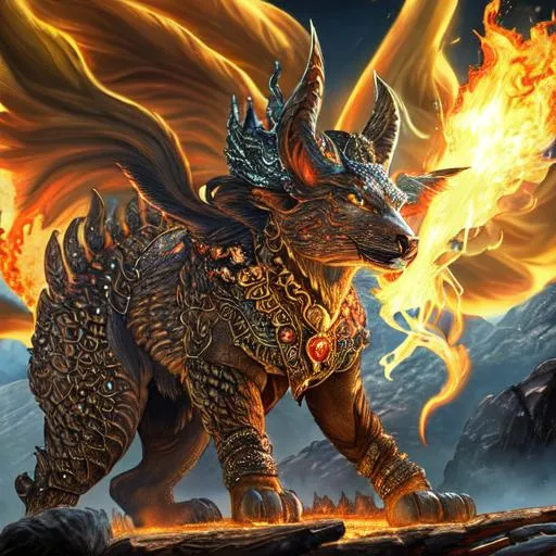 Prompt: Ifrit , insanely detailed, Full HD, highly detailed, full body, perfect composition, complex intricate detail and quality.