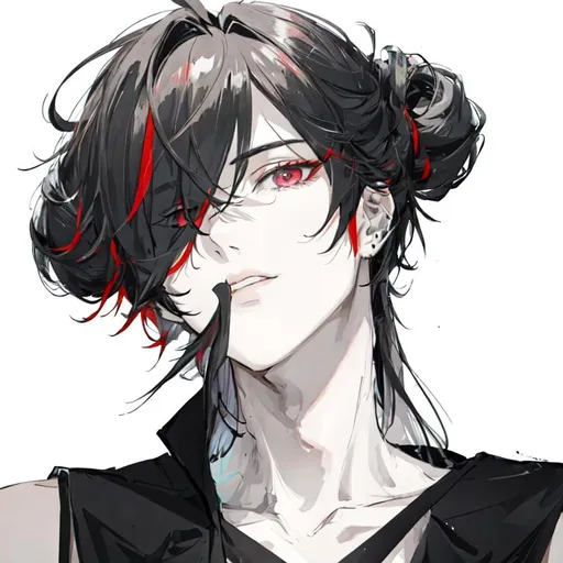 Prompt: Zerif 1male (Red side-swept hair covering his right eye)