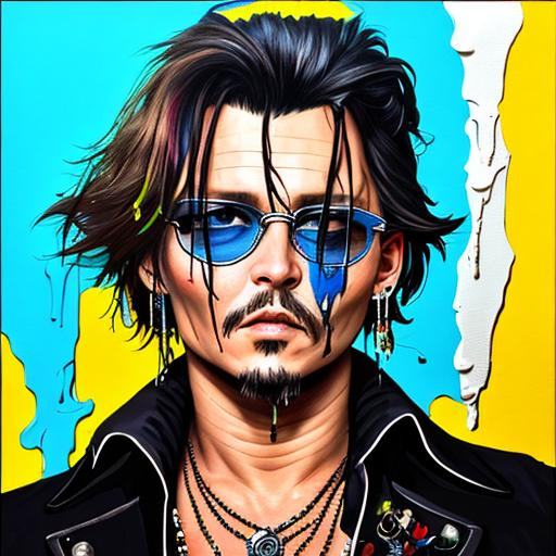 Johnny depp , dripping paint,closeup | OpenArt