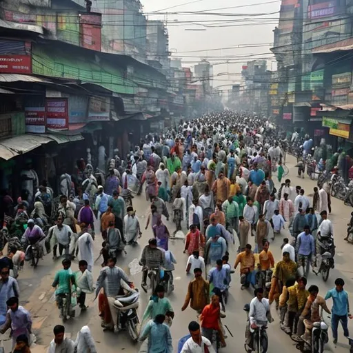 Prompt:  busy rush hour on the hot streets of Kolkata 