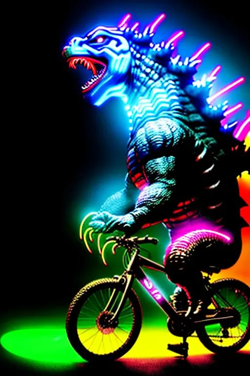 Godzilla bike neon tentacles