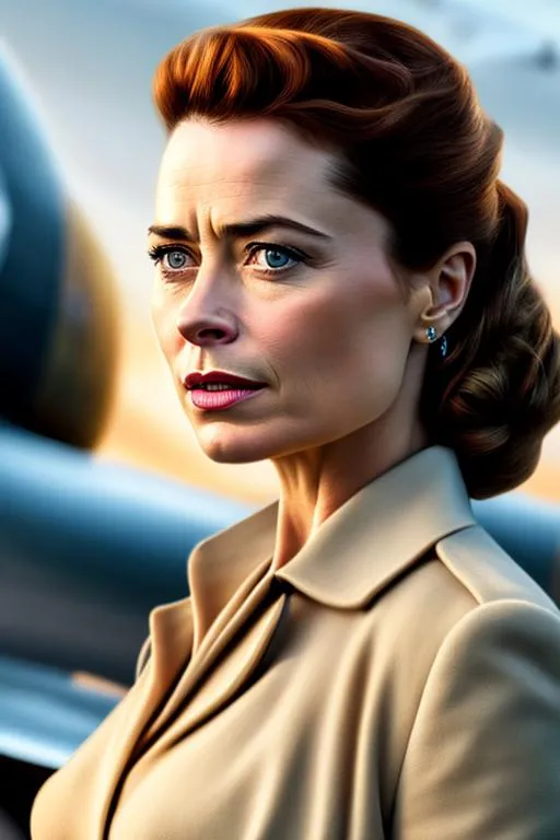 Prompt: High-resolution hyperrealistic image of spitfire jacqueline falsworth merged with captain peggy carter, highly detailed, photorealistic, uhd, hdr, 64k