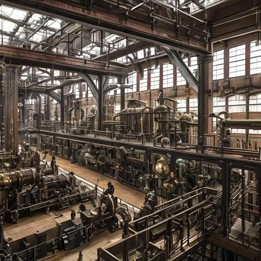 Prompt: Edwardian Steampunk Factory

