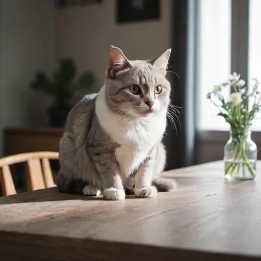 Prompt: A cat is on the table