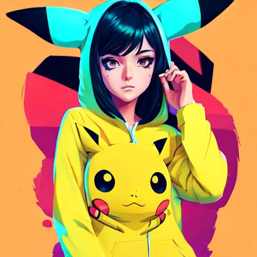 Anime girl sale pikachu hoodie