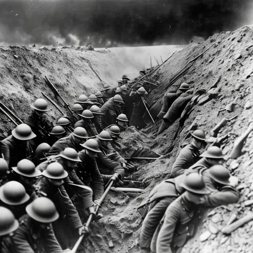 Prompt: Trench Warfare 1914