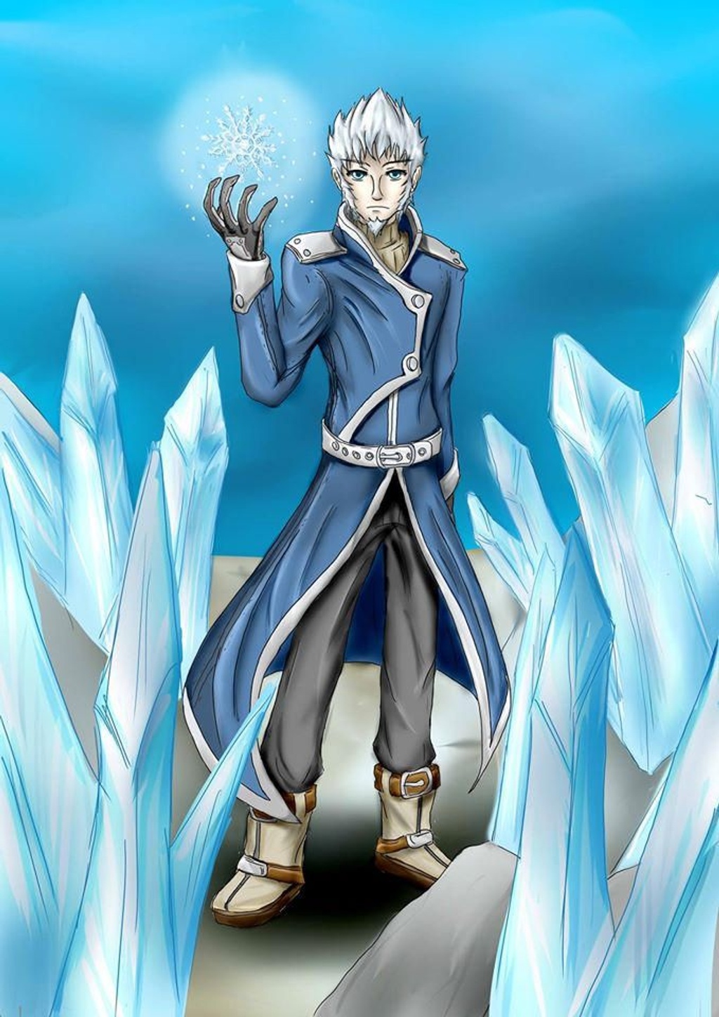 Premium Vector | Ice wizard anime illustration
