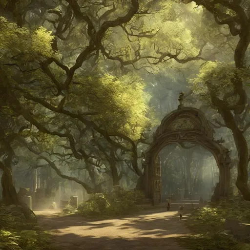 Prompt: Tory Gate in the woods, beautiful, artstation trends, cinematic