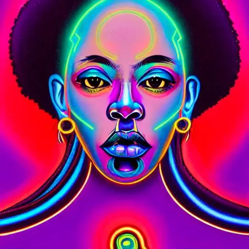 Hypnotic illustration of woman, dreadlocks, brown sk... | OpenArt