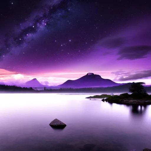 Prompt: dark zen nature wallpaper purple sky
