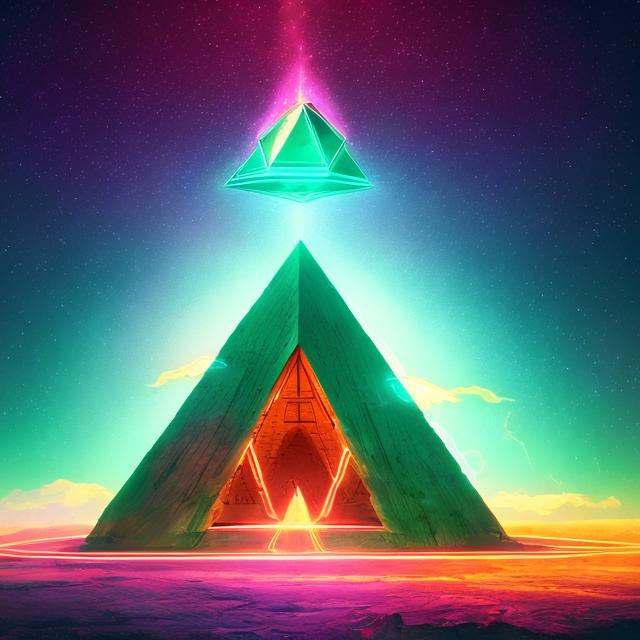 HD wallpaper: pyramid Nebula wallpaper, lights, triangle, space, space art