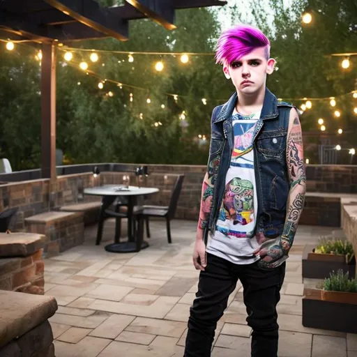 Prompt: patio punk cool boy