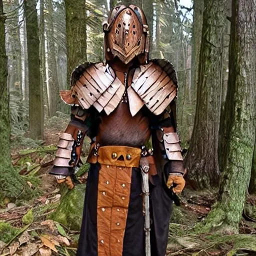 Prompt: druid with wooden armor