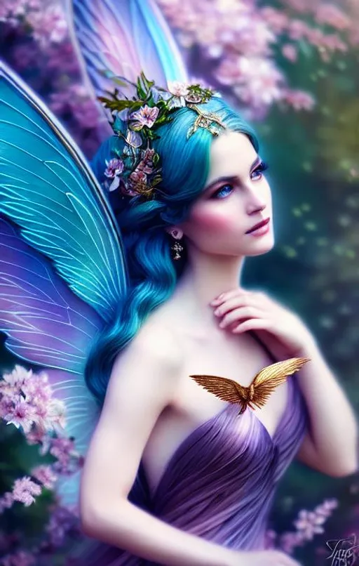 Prompt: portrait of a beautiful forest fairy, sweet, graceful wings muted colors, sharp focus, fantasy art, fairy aesthetics, intricate, elegant, highly detailed, hyperrealistic painting, artstation, concept art, painterly, dreamy, sofy illumination, hasselbrad photography, illustration, art by scot howden