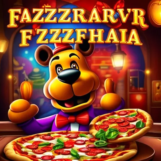 Prompt: freddy fazbear's pizzaria and casino. Video game cover art
