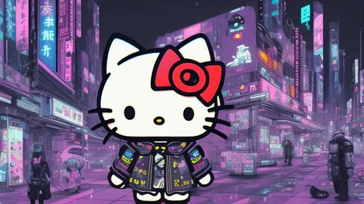 Prompt: Cyberpunk hello kitty 