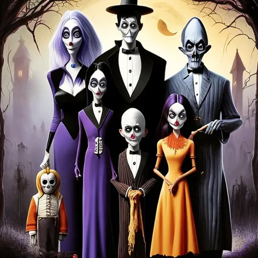 Prompt: Adams family Halloween 