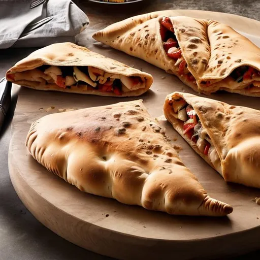 Prompt: A calzone fighter jet