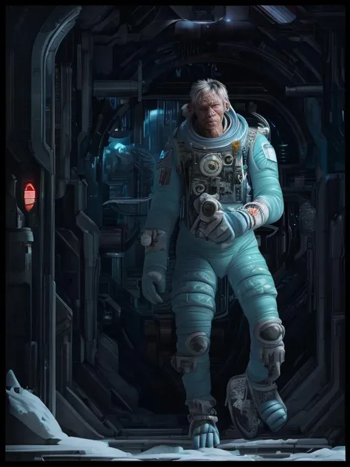 Prompt: ice planet planet astronaut cyborg