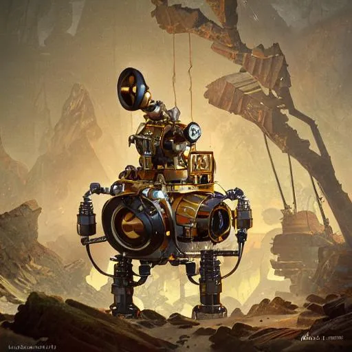 highly sophisticated automated mining bot, steampunk... | OpenArt