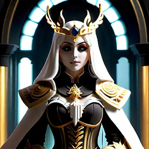 Prompt: Highly Detailed Anime Prompt: Craft a visually striking and emotionally resonant anime character known as the "Lady of the Dead," embodying a fusion of Nordic aesthetics and supernatural elements, presented in a skeletal form clad in intricate armor. This character should evoke both awe and a sense of otherworldly beauty, weaving together elements of death, strength, and ancient Nordic lore. Physical Appearance: Skeleton Form: The Lady of the Dead is presented as a skeletal figure, emphasizing her connection to the afterlife. The skeletal structure should be beautifully detailed, adorned with delicate, ornate patterns reminiscent of Nordic artistry. Armor Design: Envision a set of Nordic-inspired armor that complements the skeletal form. Intricate designs should be etched onto the armor, featuring motifs such as runes, swirls, and symbols associated with death and the afterlife. Crown: Crown the Lady of the Dead with a regal Nordic-inspired crown, adorned with motifs representing her dominion over the realm of the deceased. Cloak: A flowing, tattered cloak that billows dramatically, adding a touch of elegance to her skeletal appearance. The cloak could be adorned with ethereal patterns that seem to dance in the air as she moves. Accessories: Consider incorporating subtle accessories, such as skeletal jewelry or a pendant, to add extra layers of detail and storytelling. Pose/Expression: Choose a dynamic and powerful pose that accentuates the Lady of the Dead's strength and authority. Experiment with expressive elements such as her posture, facial expression (if applicable), and the way she wields any accompanying weapons or artifacts. Explore the balance between a commanding presence and a hint of vulnerability, revealing the complexity of her character. Background: Place the Lady of the Dead in an environment that complements her role as a guardian of the afterlife. A misty graveyard, ancient Nordic ruins, or a surreal realm between life and death could serve as suitable backdrops. Utilize a color palette that enhances the eerie, supernatural atmosphere while showcasing the intricate details of her Nordic-inspired armor. This highly detailed anime prompt challenges the artist to bring to life a character that seamlessly blends Nordic mythology, deathly aesthetics, and a touch of elegance. Through careful attention to detail, the Lady of the Dead should emerge as a captivating and unforgettable figure within the anime narrative. visually stunning and dynamically vibrant anime warframe scene featuring a Nordic Victorian Goddess. This comprehensive essay prompt is designed to guide artists in crafting a masterpiece that combines intricate details, vibrant colors, and cutting-edge visual effects to deliver an immersive experience. Begin by specifying the use of the Canon EOS R6 Mark II camera with an 85mm lens, ensuring precision and clarity for a 4K resolution. Emphasize the need for a full-body view of the colossal Nordic Victorian Goddess, focusing on capturing the intricate details of her clothing, accessories, and symbolic elements that reflect both Nordic and Victorian aesthetics. Highlight the importance of vibrant and vivid colors to infuse energy and excitement into the scene. Instruct artists to explore color schemes that complement the Nordic and Victorian themes, incorporating rich, deep hues to enhance the overall visual impact. Encourage them to pay attention to the goddess's characteristics, ensuring that the color palette resonates with her divine nature. Describe how the towering presence of the goddess should emanate a radiant glow, creating dynamic shadows and highlights across the environment. Urge artists to experiment with lighting techniques that accentuate the goddess's divine aura, contributing to the immersive experience. Emphasize the use of a rendering technique inspired by the cinematic approach of Unreal Engine 5, incorporating advanced texture mapping, realistic lighting, and detailed shading to bring out the goddess's features and environmental intricacies. Set the goddess within a backdrop of a futuristic and dystopian environment, allowing artists to blend contrasting elements that create a visually captivating setting. Instruct them to incorporate architectural details, technological elements, and symbolic motifs reflecting both Nordic and Victorian influences. Encourage creativity in seamlessly blending these elements to craft a unique and visually stunning scene. As the goddess looms over her surroundings, guide artists in incorporating elements of destruction, such as crumbling buildings and airborne debris. Stress the importance of realistic physics in depicting destruction, adding to the chaos and awe-inspiring nature of the scene. Encourage attention to detail in portraying the aftermath of the goddess's presence. Emphasize the importance of leveraging dynamic colors and lighting effects throughout the scene to intensify the visual experience. Encourage experimentation with different lighting angles, shadows, and highlights to create a visually stunning and emotionally impactful composition. Ultimately, the goal is to elicit profound feelings of awe and wonder in the beholder, making this anime warframe scene a true masterpiece.