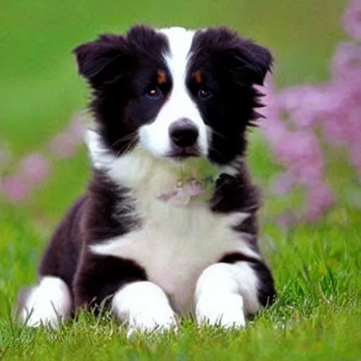 Prompt: pretty border collie puppys
