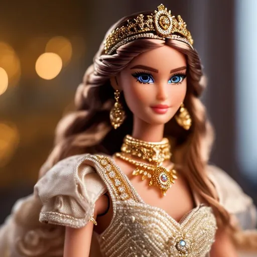 Prompt: Highest quality picture of a very detailed ancient Roman Mediterranean princess 
Barbie princess