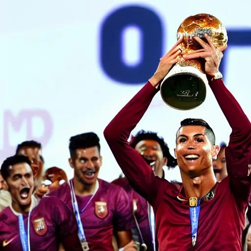 Prompt: Cristiano Ronaldo winning the 2022 fifa World Cup Qatar 