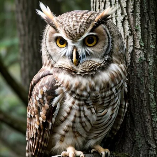 Prompt: Magical owl creature from the magical forest, hyperdetailed, hyperrealistic
