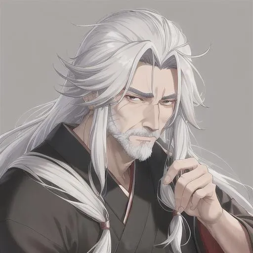 Prompt: High detailed face portrait, digital art style, anime style, Japanese male character, Traditional Japanese house, immortal, chinese god,Eldery man, long Hair,long hair, Loose hair, Slicked white hair, Uneven white Hair, Gray beard, Deep scars on forehead, Deep scars on right cheeks, Wearing long robe, holding the artifact, art by Artgerm and Greg Rutkowski and Makoto Shinkai, award winning portrait and sharp focus, Photorealistic, sharp focus, highres, Hires correction, noir stylings, Mdjrny-v4 Style , strong , 4k, unreal engine, cleavage,
highly detailed, beautiful lighting, 8k, professional, dramatic, illustration, f/18, 4k, intricate, beautiful lighting, light fog, professional, dramatic, symmetrical