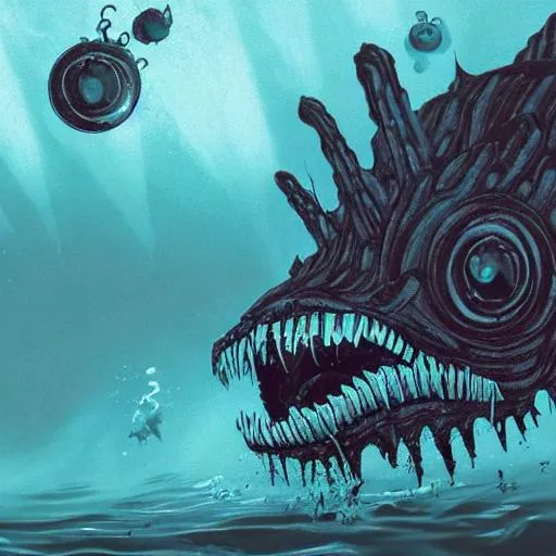 Giant Amalgamous Monster Sneaking Up From The Deep D 