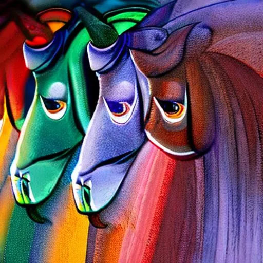 Prompt: colorful horse animal