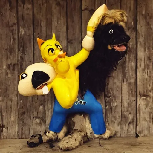 Prompt: Buff Dog with mustash