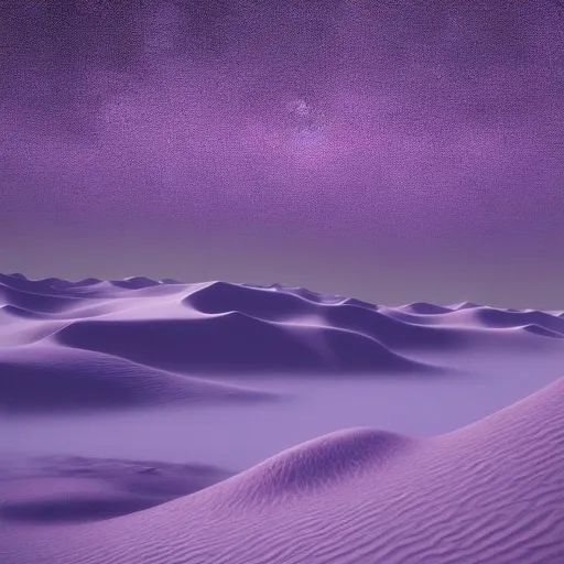 Prompt: concept art, realistic, thick purple sandstorm grain filter, "Warlocks and Warriors" Sprague de Camp style, purple sand dunes, purple rock crags