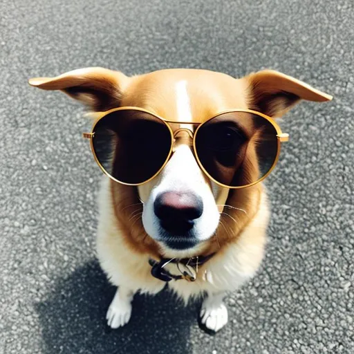 Prompt: A dog with sunglasses