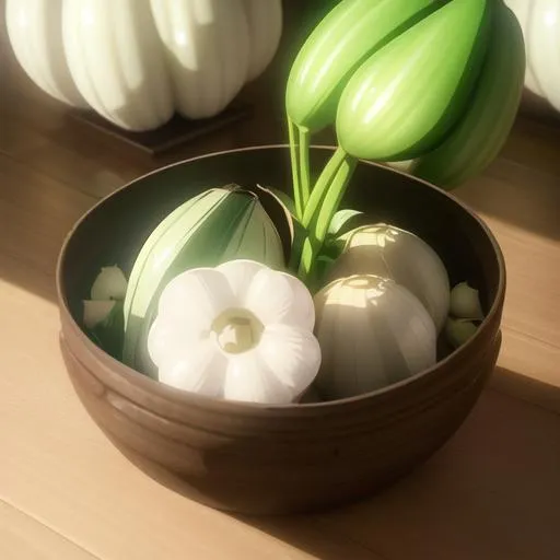 Prompt: Garlic,soft lighting,concept art, digital
Earthy,hyperrealistic,kawaii, roots, 3d garlic character {object}, closeup cute and adorable, cute big circular reflective eyes,  Pixar render, unreal engine cinematic smooth, intricate detail, cinematic