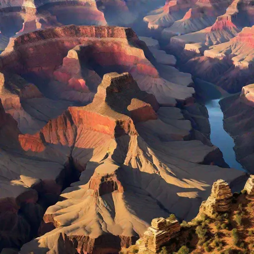 Prompt: The Grand Canyon is a truly awe-inspiring sight, especially at sunrise. The towering cliffs and the vast expanse of land are simply breathtaking.